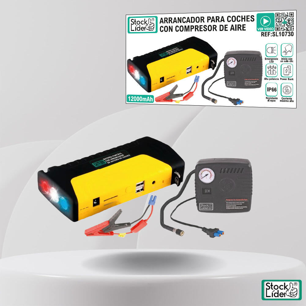 Arrancador para coches con compresor de aire