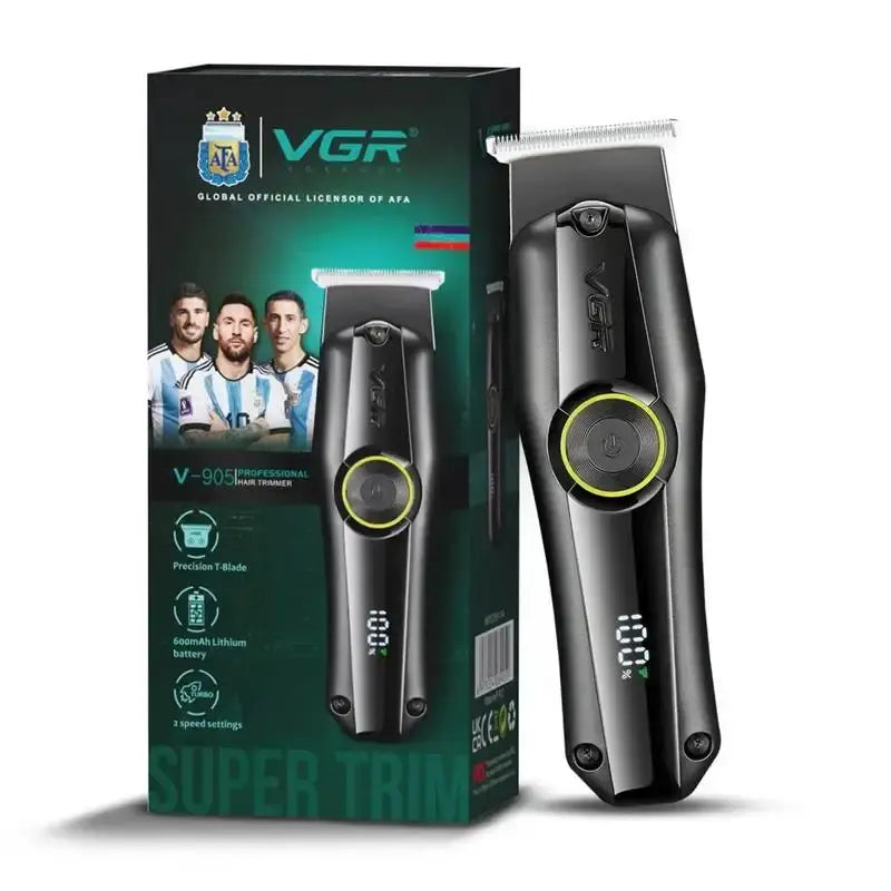 VGR V-905 Cortadora Profesional de Pelo y Barba – Trimmer de Precisión con Cuchilla en T y 3 Velocidades