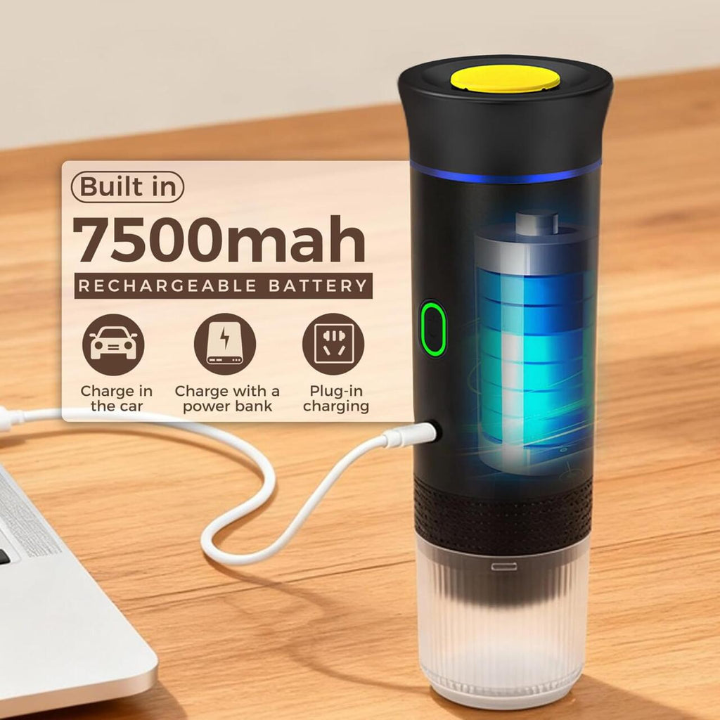 Cafetera Portátil 3 en 1 – Máquina de Café Espresso Compacta y Recargable para Cápsulas, Café Molido e Instantáneo